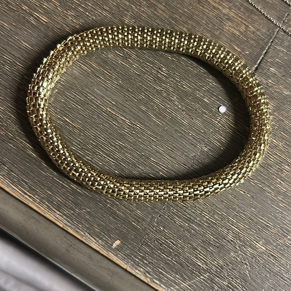 Gold Toned Vintage Roll On Snake Bracelet - Picture 2 of 3
